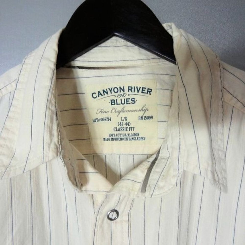 Canyon River Blues Snap Down Yellow Dress Shirt Size Large - Picture 2 of 3